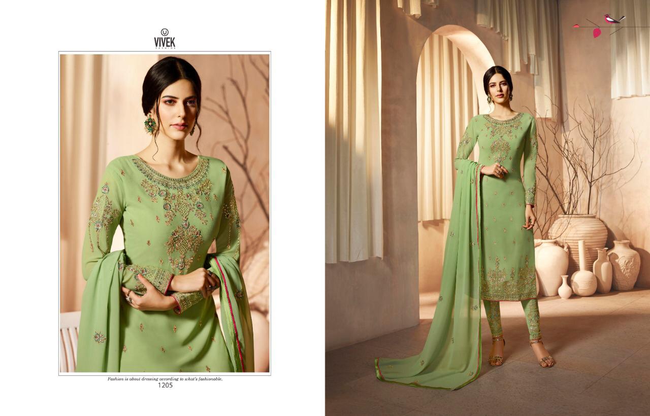 Arnavi By Vivek Fashion 1201 To 1208 Series Beautiful Suits Stylish Colorful Fancy Casual Wear & Ethnic Wear Georgette Embroidery Dresses At Wholesale Price