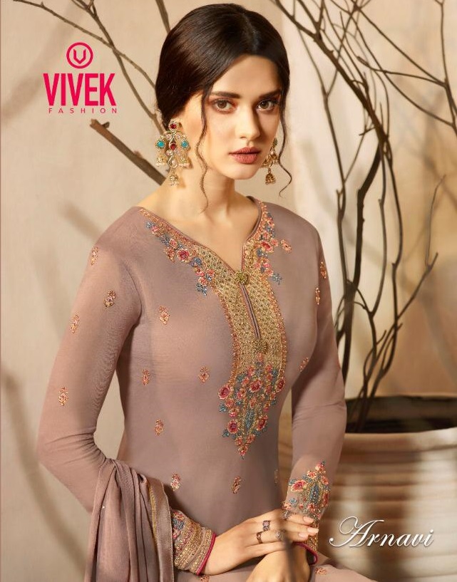 Arnavi By Vivek Fashion 1201 To 1208 Series Beautiful Suits Stylish Colorful Fancy Casual Wear & Ethnic Wear Georgette Embroidery Dresses At Wholesale Price