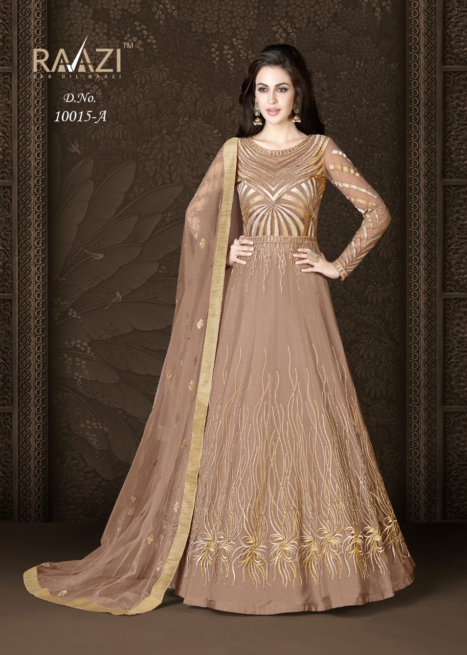 Aroos 10015 Clours By Rama Fashion 10015-a To 10015-d Series Designer Anarkali Collection Suits Beautiful Stylish Fancy Colorful Party Wear & Occasional Wear Net Embroidered Dresses At Wholesale Price