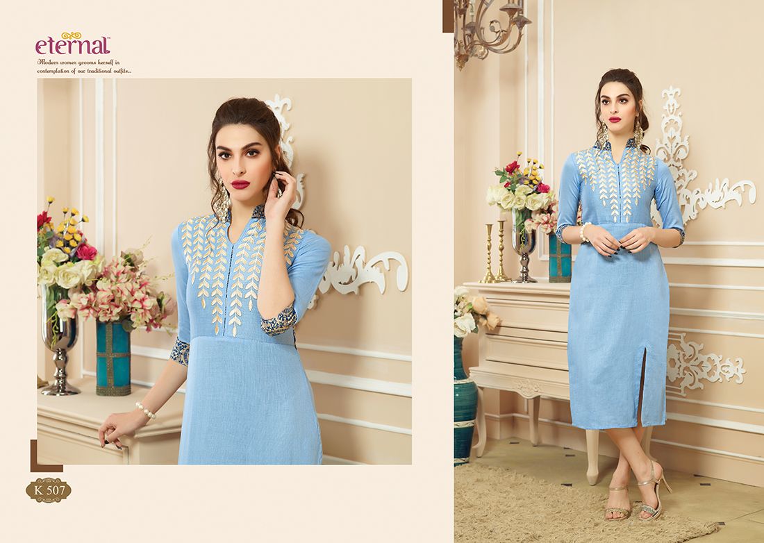 Artery Vol-2 By Eternal Fashion 503 To 514 Series Stylish Fancy Beautiful Colorful Casual Wear & Ethnic Wear Pure Cotton Jam Satin Printed Kurtis At Wholesale Price