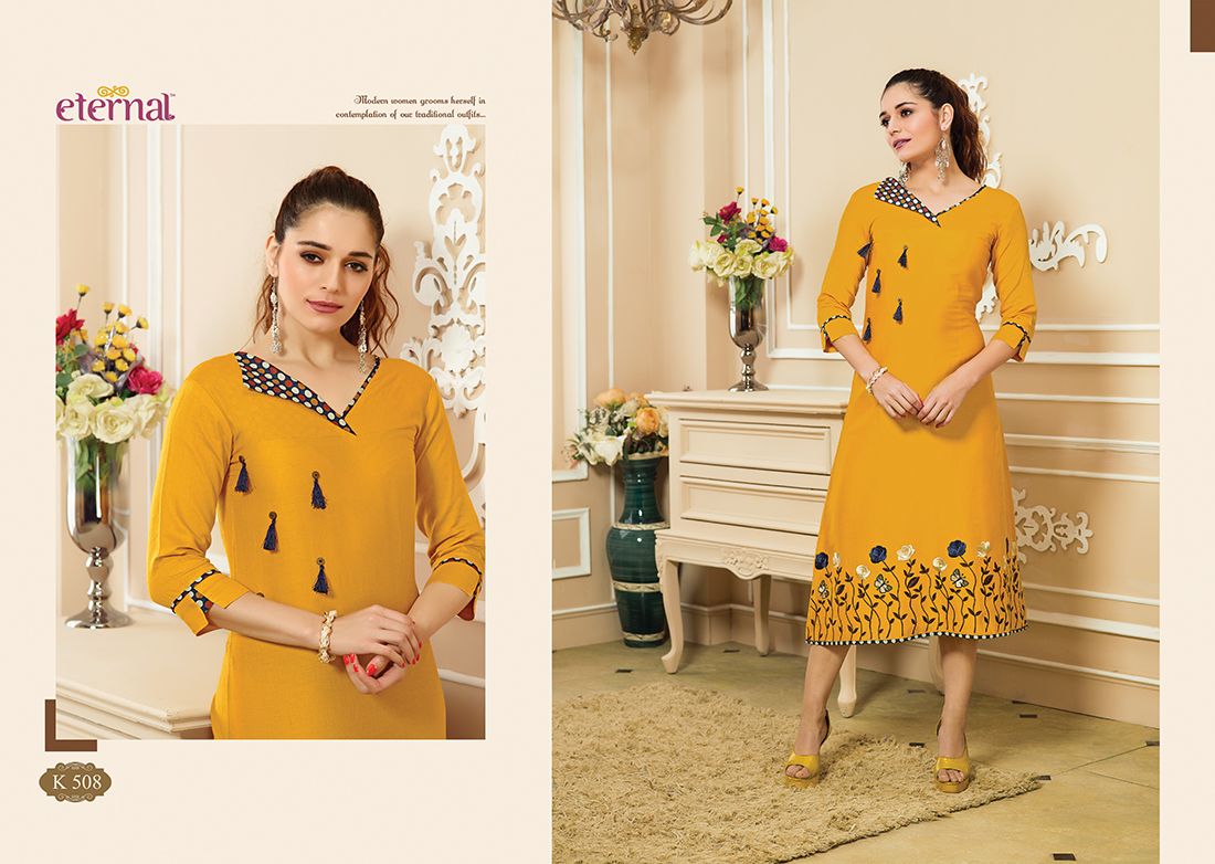 Artery Vol-2 By Eternal Fashion 503 To 514 Series Stylish Fancy Beautiful Colorful Casual Wear & Ethnic Wear Pure Cotton Jam Satin Printed Kurtis At Wholesale Price