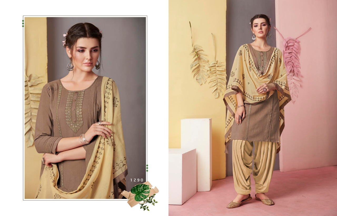Arties By Patiala Vol-3 By Kajree Fashion 1281 To 1290 Series Beautiful Suits Stylish Colorful Fancy Casual Wear & Ethnic Wear Pure Cotton Print With Embroidery Work Dresses At Wholesale Price
