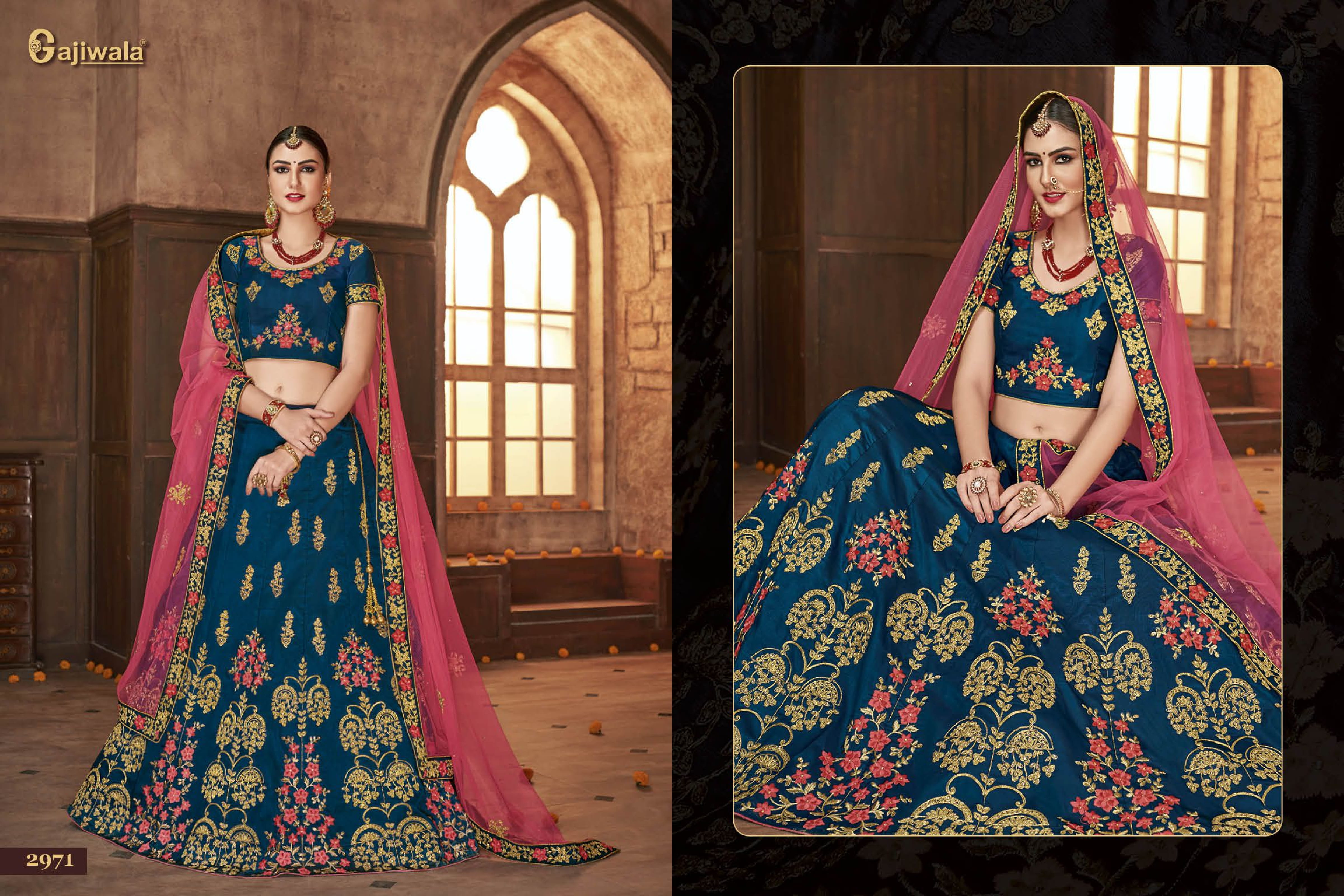 Aryaa By Gajiwala Sarees 2967 To 2975 Series Indian Beautiful Traditional Wear Collection Colorful Stylish Fancy Party Wear & Occasional Wear Georgette Lehengas At Wholesale Price