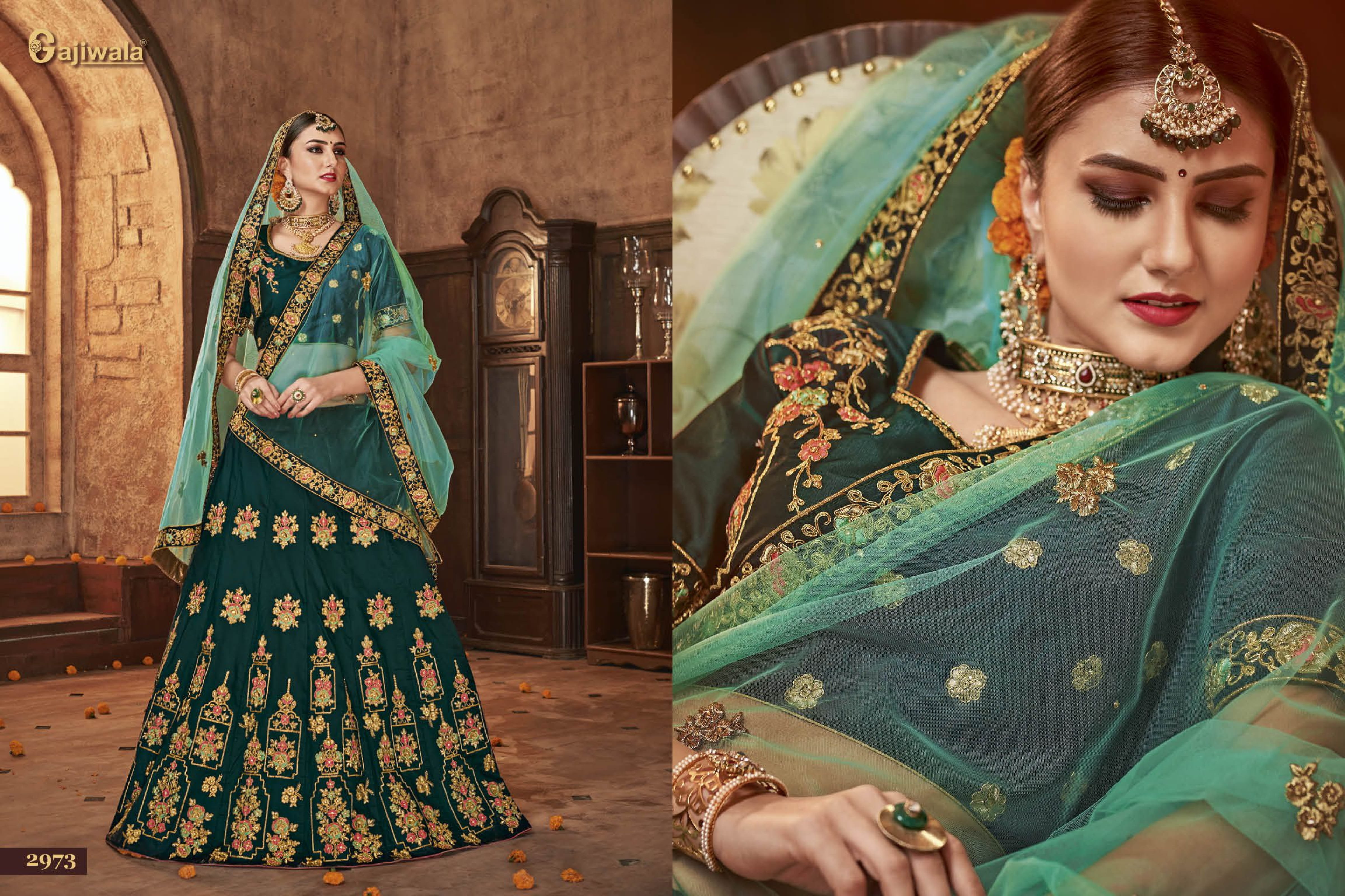 Aryaa By Gajiwala Sarees 2967 To 2975 Series Indian Beautiful Traditional Wear Collection Colorful Stylish Fancy Party Wear & Occasional Wear Georgette Lehengas At Wholesale Price