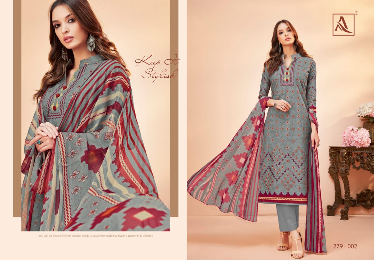 Ashima By Alok Suits 279-001 To 279-010 Series Beautiful Suits Stylish Fancy Colorful Party Wear & Ethnic Wear Pure Cambric Digital Printed Dresses At Wholesale Price