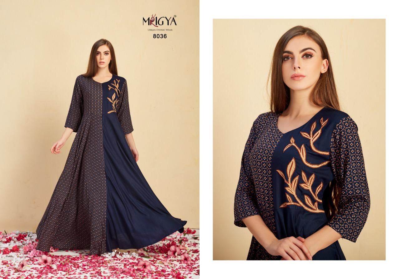 Attitude Vol-2 By Mrigya 8036 To 8040 Series Beautiful Colorful Stylish Fancy Casual Wear & Ethnic Wear & Ready To Wear Rayon Kurtis At Wholesale Price