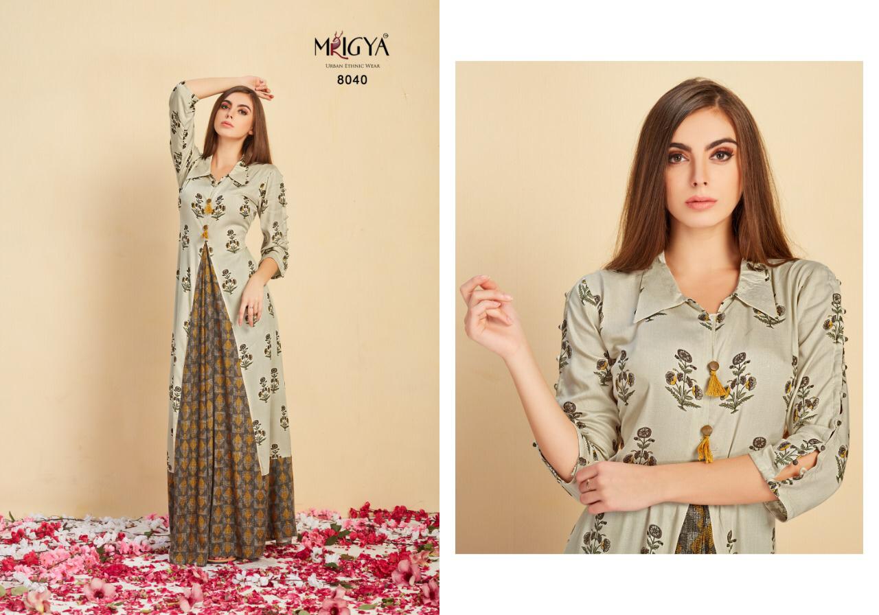 Attitude Vol-2 By Mrigya 8036 To 8040 Series Beautiful Colorful Stylish Fancy Casual Wear & Ethnic Wear & Ready To Wear Rayon Kurtis At Wholesale Price