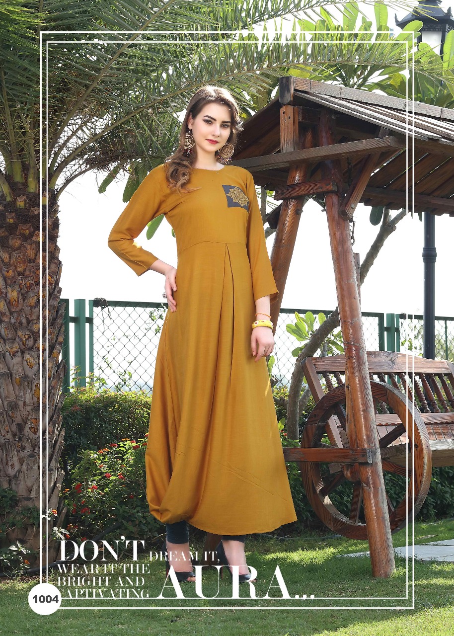 Attitude By Ayush Fashion 1001 To 1006 Series Designer Beautiful Stylish Fancy Colorful Casual Wear & Ethnic Wear Rayon Plain Kurtis At Wholesale Price