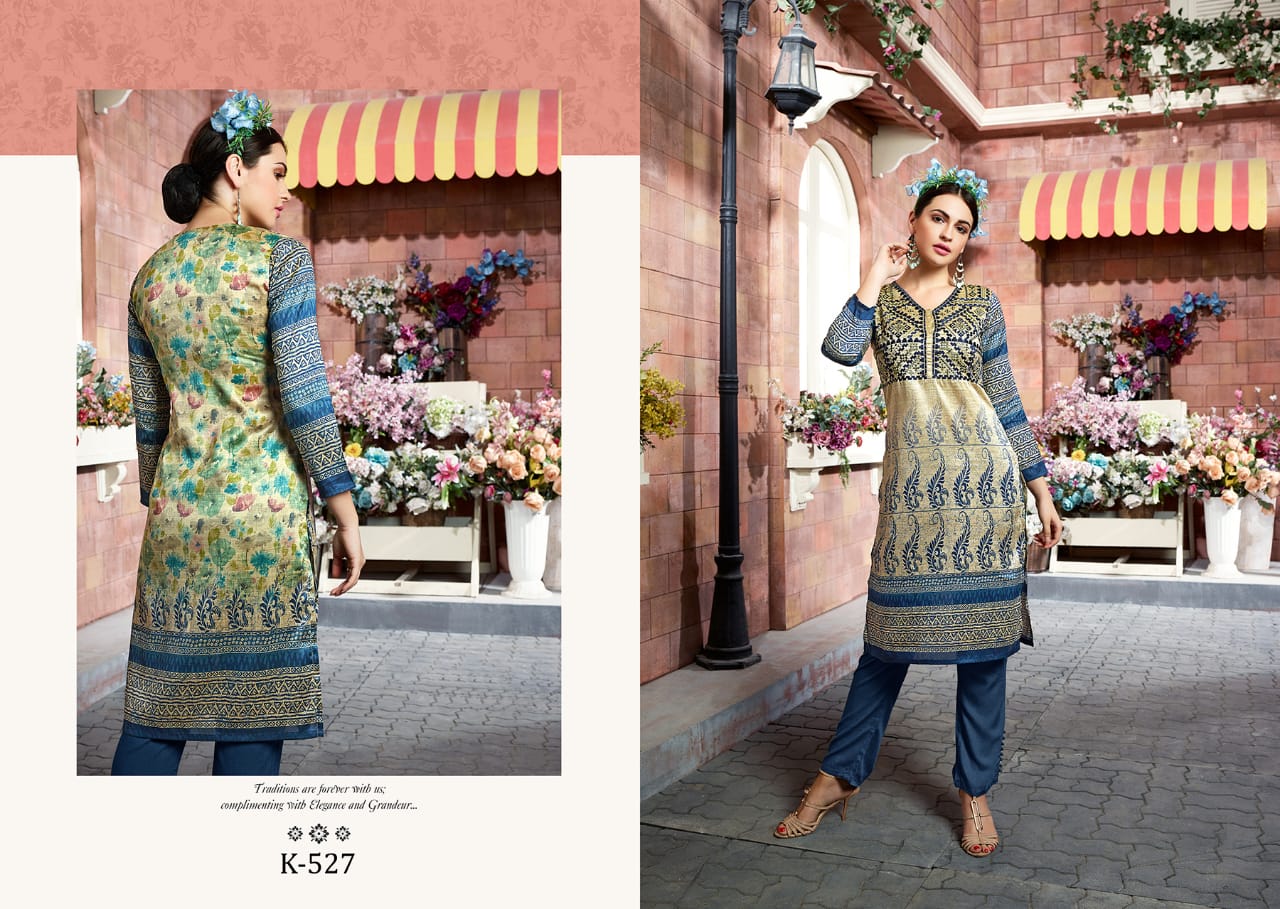 Aura Vol-2 By Eternal 523 To 533 Series Beautiful Stylish Fancy Colorful Casual Wear & Ethnic Wear & Ready To Wear Tusser Silk Kurtis At Wholesale Price