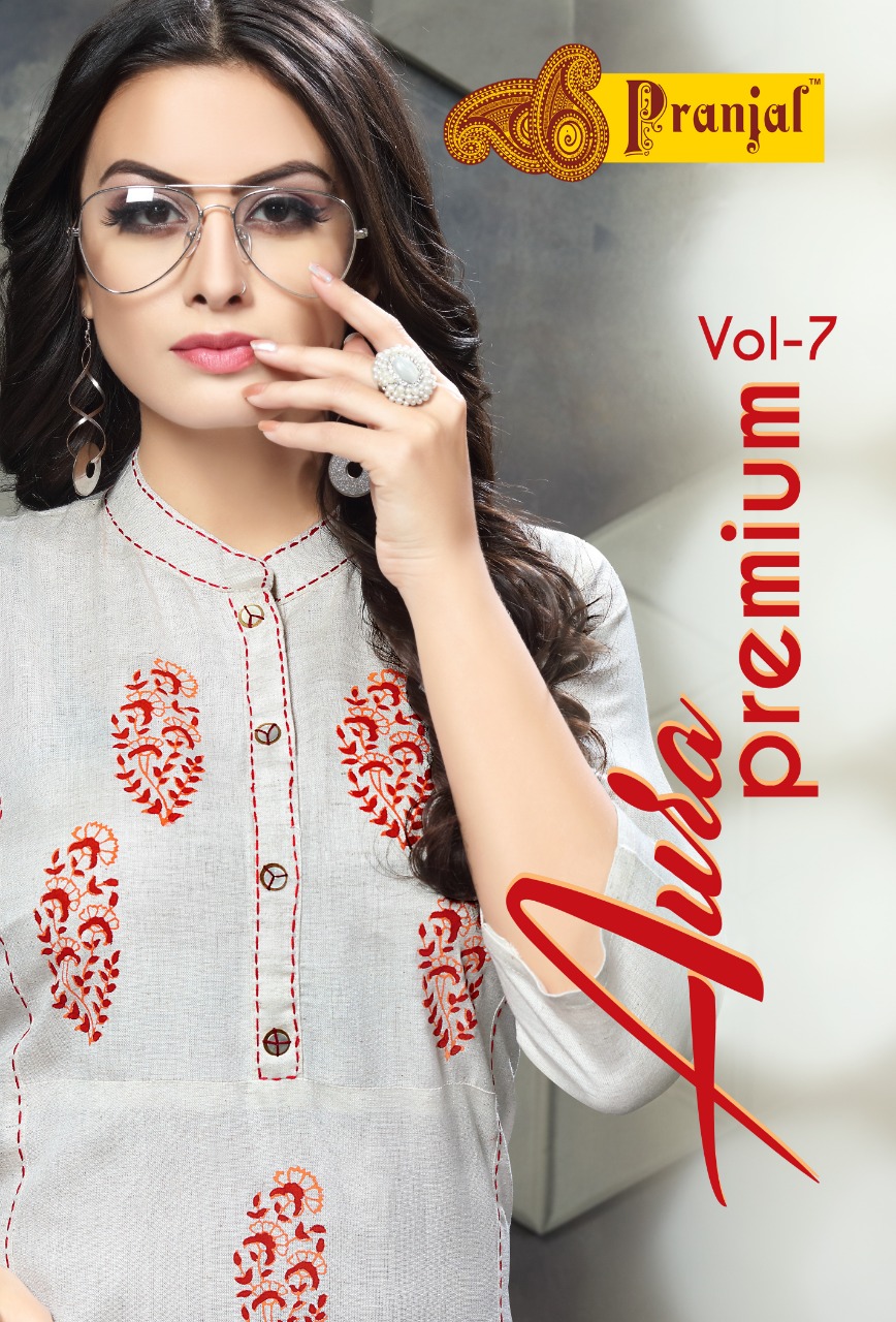 Aura Premium Vol-7 By Pranjal Creation 7001 To 7009 Series Beautiful Colorful Stylish Fancy Casual Wear & Ethnic Wear & Ready To Wear Heavy Rayon Flex Kurtis At Wholesale Price