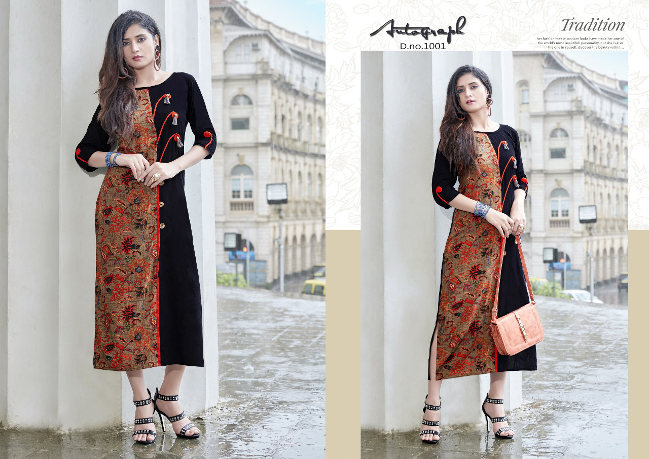 Autograph By Manya Designer 1001 To 1008 Series Designer Beautiful Stylish Fancy Colorful Casual Wear & Ethnic Wear Rayon Kurtis At Wholesale Price