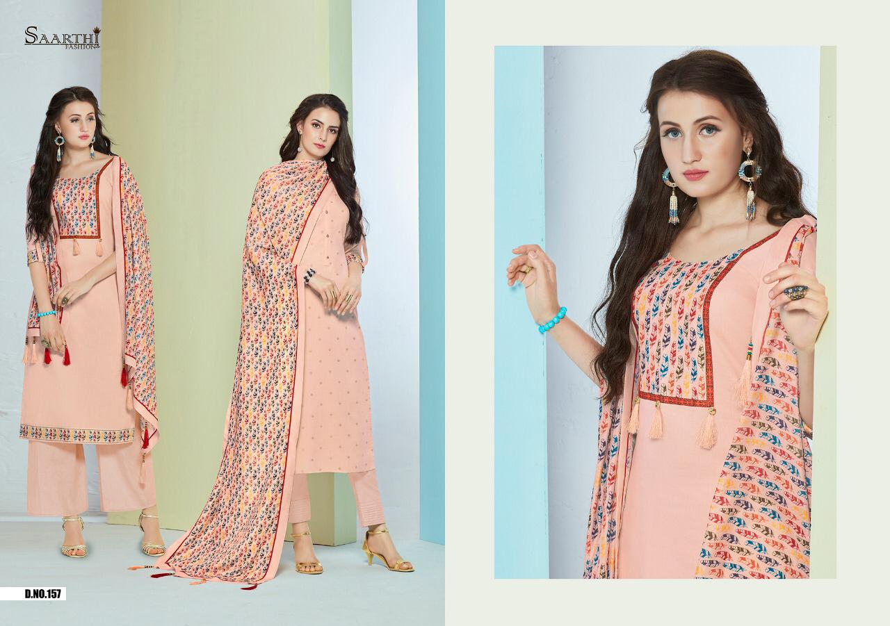 Autograph By Saarthi Fashion 149 To 158 Series Beautiful Stylish Fancy Colorful Casual Wear & Ethnic Wear Pure Jam Silk Cotton Embroidered Dresses At Wholesale Price