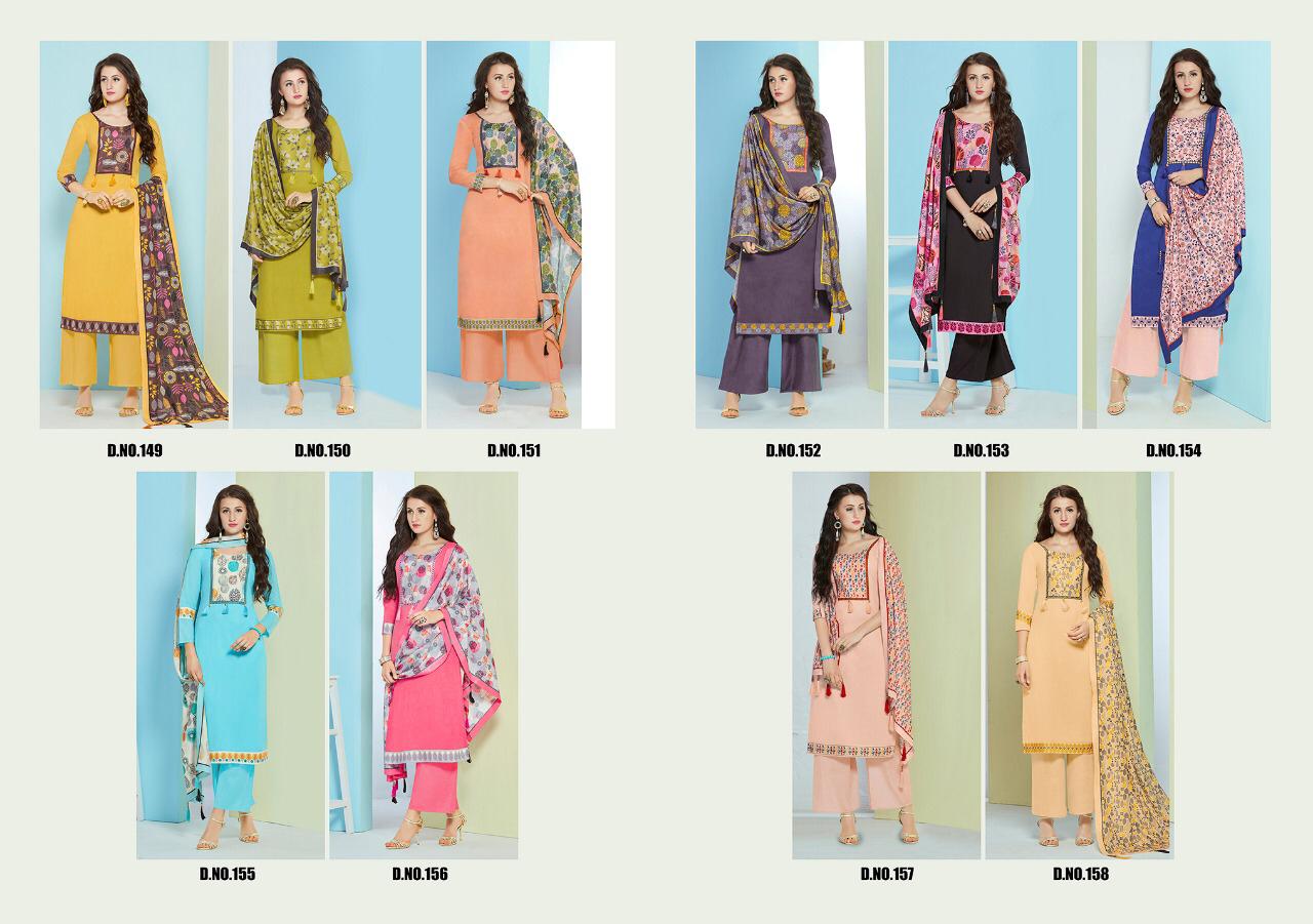 Autograph By Saarthi Fashion 149 To 158 Series Beautiful Stylish Fancy Colorful Casual Wear & Ethnic Wear Pure Jam Silk Cotton Embroidered Dresses At Wholesale Price