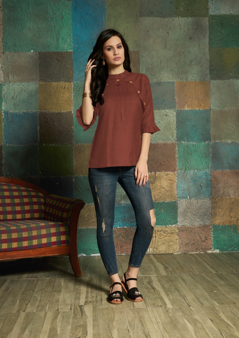 Avishka By Feminista 171 To 177 Series Beautiful Stylish Fancy Colorful Casual Wear & Ethnic Wear & Ready To Wear South Cotton Slub Tops At Wholesale Price