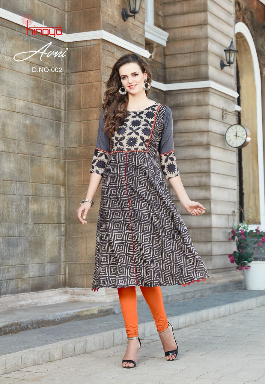 Avni By Kaamiri 001 To 011 Series Beautiful Stylish Fancy Colorful Casual Wear & Ethnic Wear Heavy Rayon Printed & Embroidered Kurtis At Wholesale Price