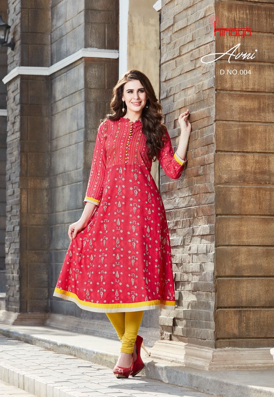Avni By Kaamiri 001 To 011 Series Beautiful Stylish Fancy Colorful Casual Wear & Ethnic Wear Heavy Rayon Printed & Embroidered Kurtis At Wholesale Price