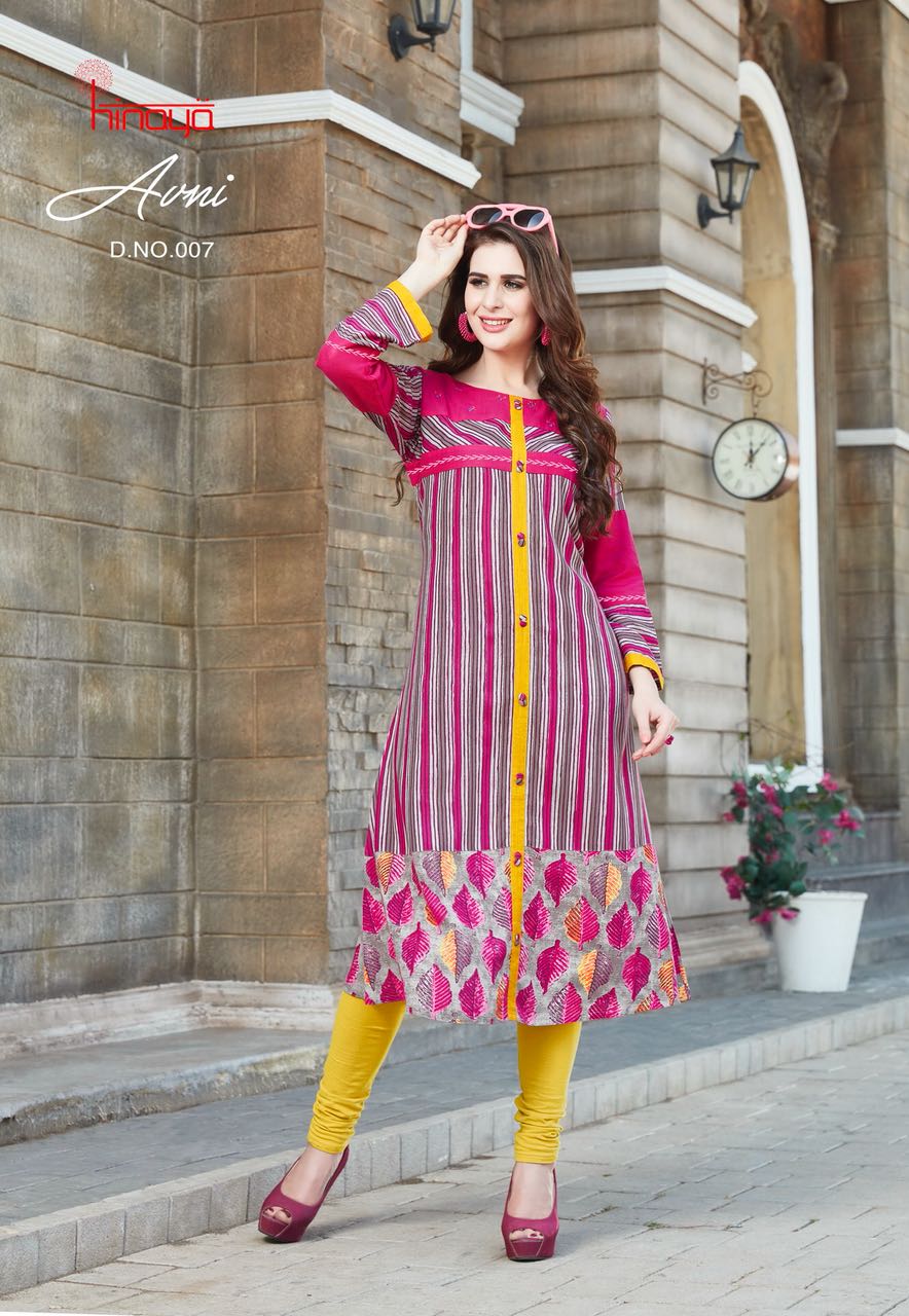 Avni By Kaamiri 001 To 011 Series Beautiful Stylish Fancy Colorful Casual Wear & Ethnic Wear Heavy Rayon Printed & Embroidered Kurtis At Wholesale Price