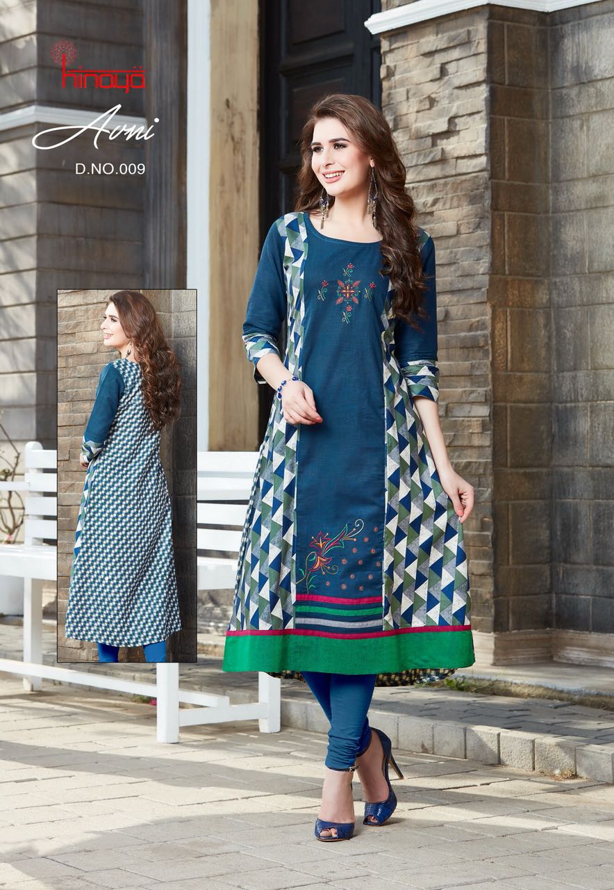 Avni By Kaamiri 001 To 011 Series Beautiful Stylish Fancy Colorful Casual Wear & Ethnic Wear Heavy Rayon Printed & Embroidered Kurtis At Wholesale Price