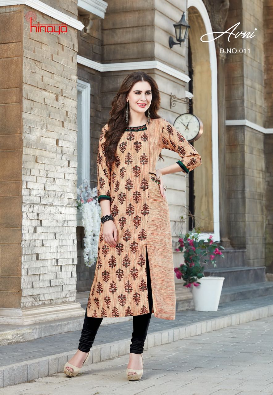 Avni By Kaamiri 001 To 011 Series Beautiful Stylish Fancy Colorful Casual Wear & Ethnic Wear Heavy Rayon Printed & Embroidered Kurtis At Wholesale Price