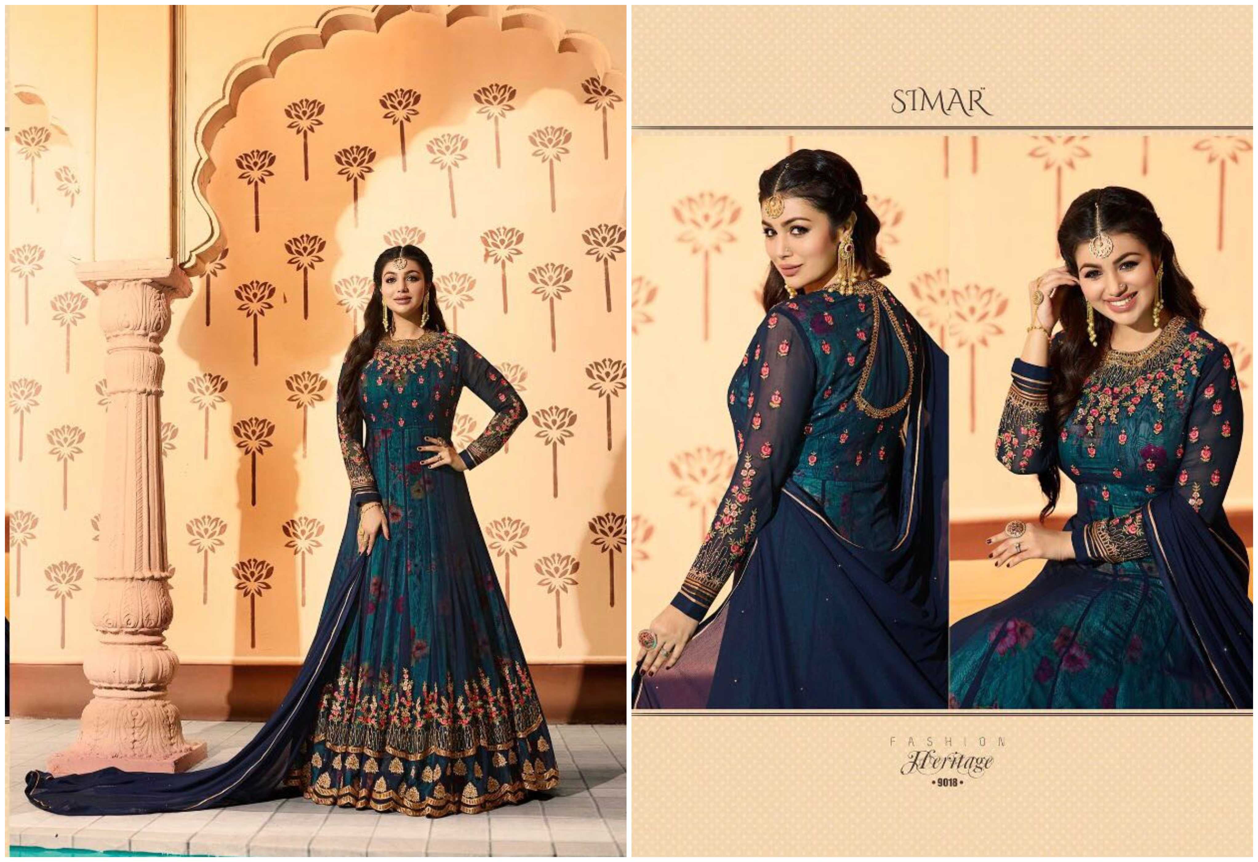 Ayesha Vol-2 By Glossy 9018 To 9022 Series Designer Bridal Collection Beautiful Fancy Colorful Party Wear & Occasional Wear Georgette Embroidered Dresses At Wholesale Price