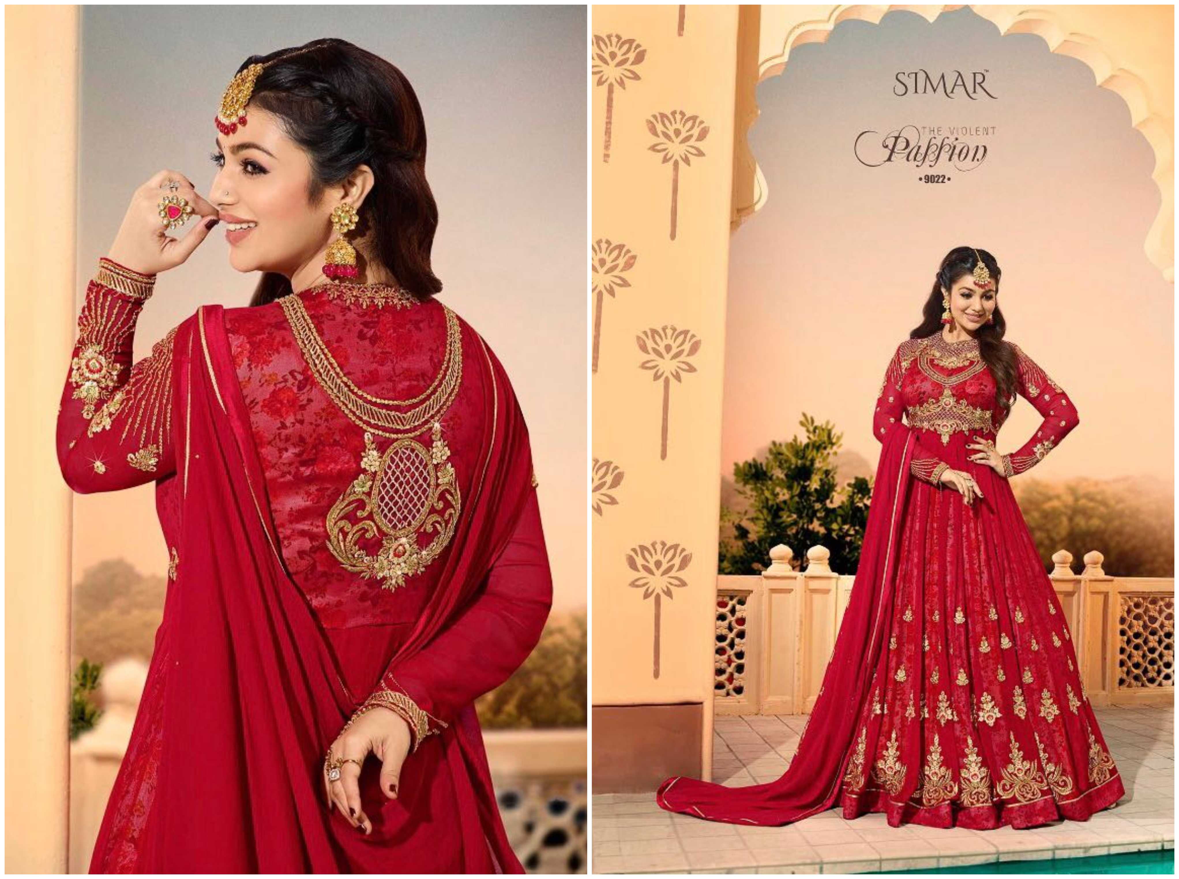 Ayesha Vol-2 By Glossy 9018 To 9022 Series Designer Bridal Collection Beautiful Fancy Colorful Party Wear & Occasional Wear Georgette Embroidered Dresses At Wholesale Price