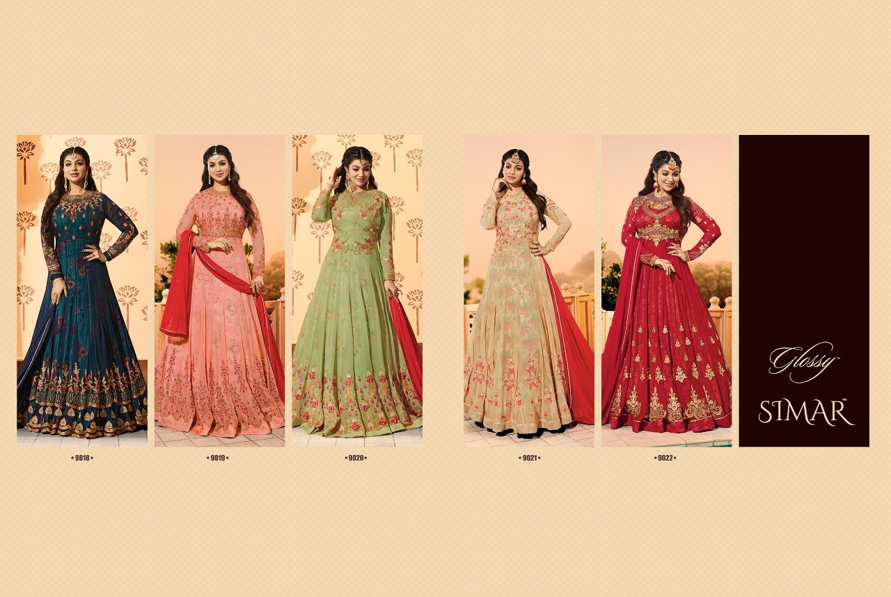 Ayesha Vol-2 By Glossy 9018 To 9022 Series Designer Bridal Collection Beautiful Fancy Colorful Party Wear & Occasional Wear Georgette Embroidered Dresses At Wholesale Price