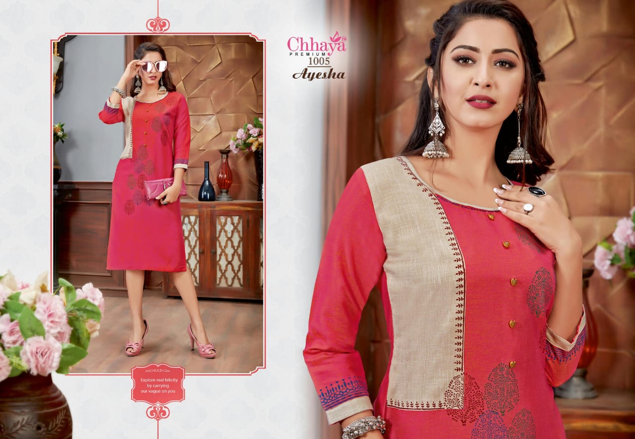 Ayesha By Chhaya 1001 To 1010 Series Beautiful Colorful Stylish Fancy Casual Wear & Ethnic Wear & Ready To Wear Magic Rayon Kurtis At Wholesale Price