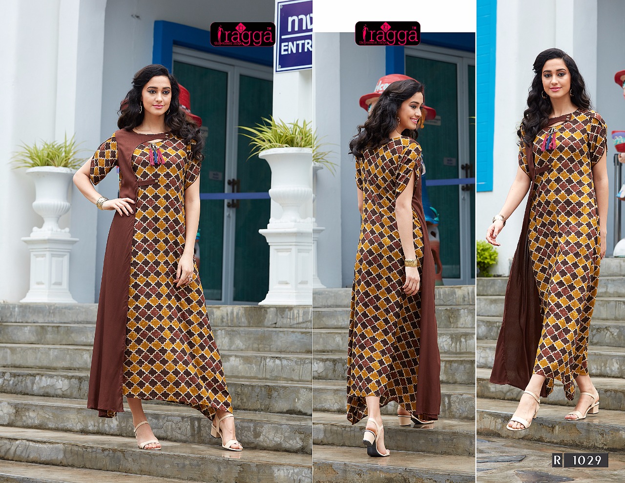 B4u By Ragga 1028 To 1034 Series Designer Stylish Colorful Fancy Beautiful Party Wear Ethnic Wear Heavy Rayon Printed Kurtis At Wholesale Price