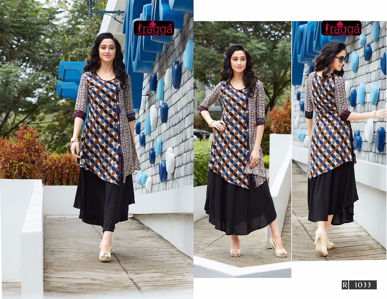 B4u By Ragga 1028 To 1034 Series Designer Stylish Colorful Fancy Beautiful Party Wear Ethnic Wear Heavy Rayon Printed Kurtis At Wholesale Price