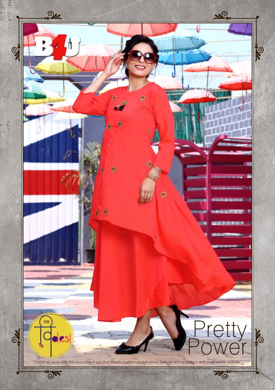 B4u By Vdesi 101 To 108 Series Designer Beautiful Stylish Colorful Fancy Beautiful Party Wear & Ethnic Wear Pure Cotton Kurtis At Wholesale Price