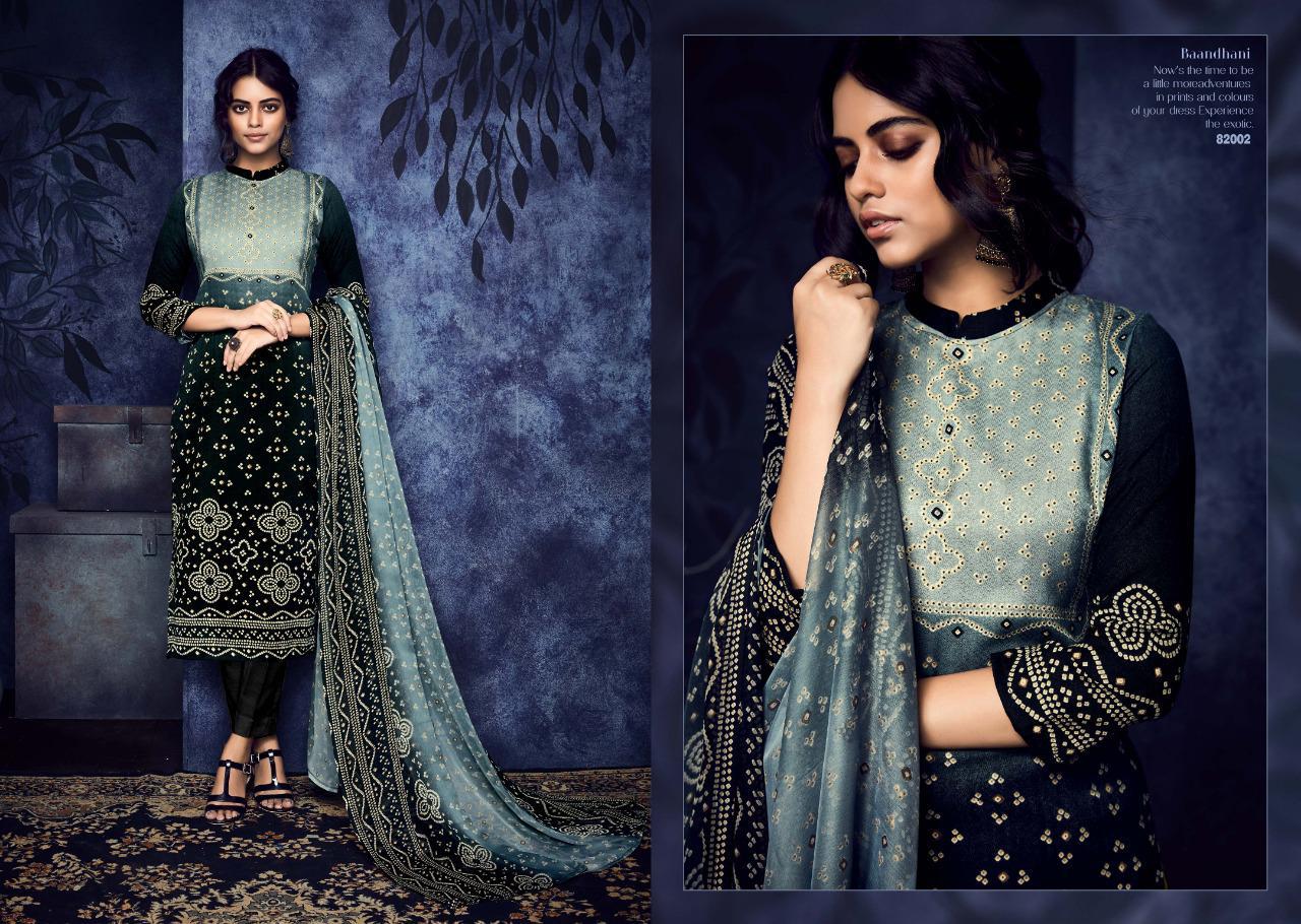Baandhani By Vishwam Fabrics 82001 To 82008 Series Beautiful Winter Collection Suits Stylish Fancy Colorful Casual Wear & Ethnic Wear Pure Pashmina Digital Style Printed Dresses At Wholesale Price