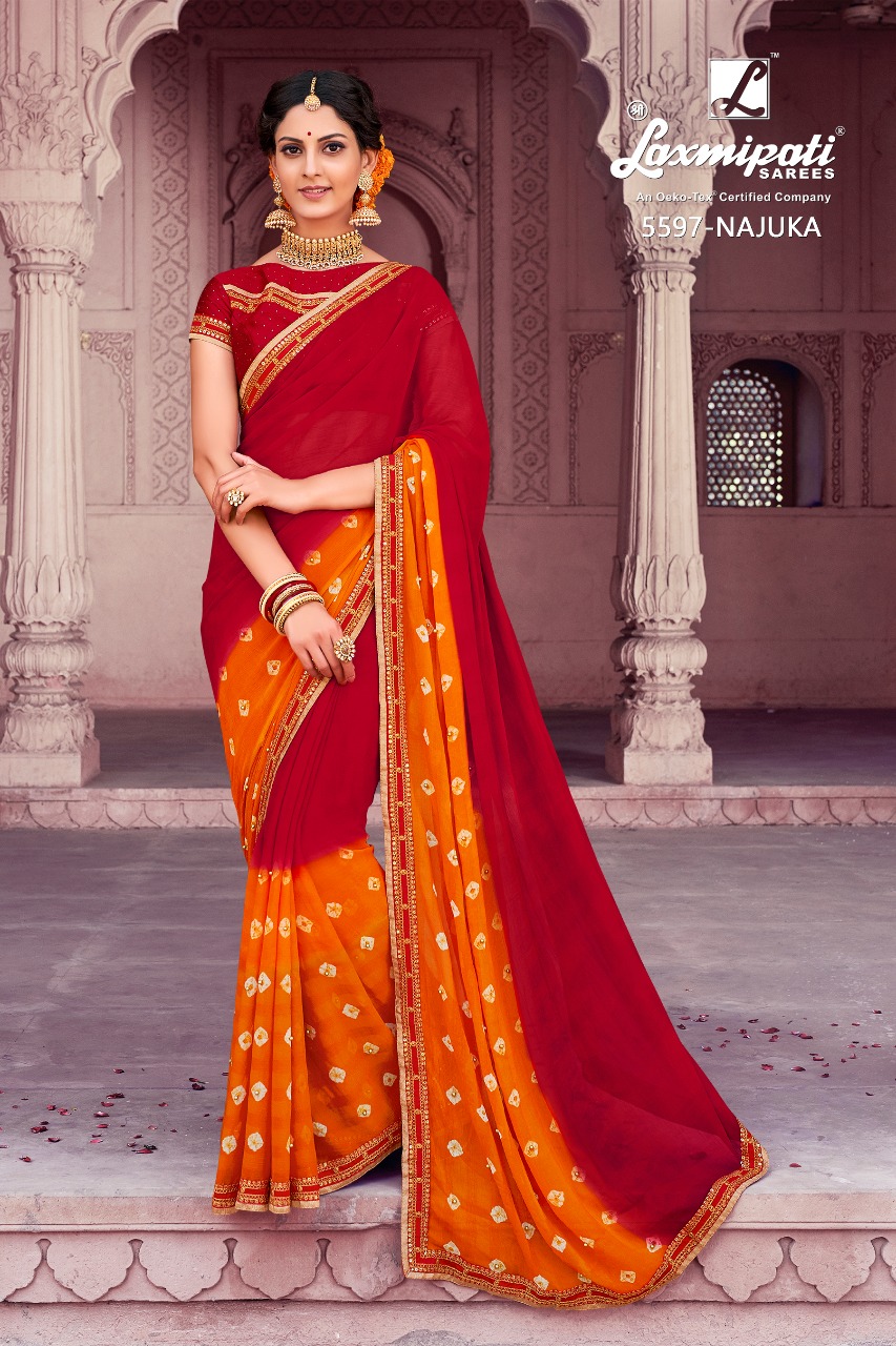 Buy online Cream Chiffon Saree from ethnic wear for Women by Laxmipati  Sarees for ₹3039 at 0% off | 2024 Limeroad.com