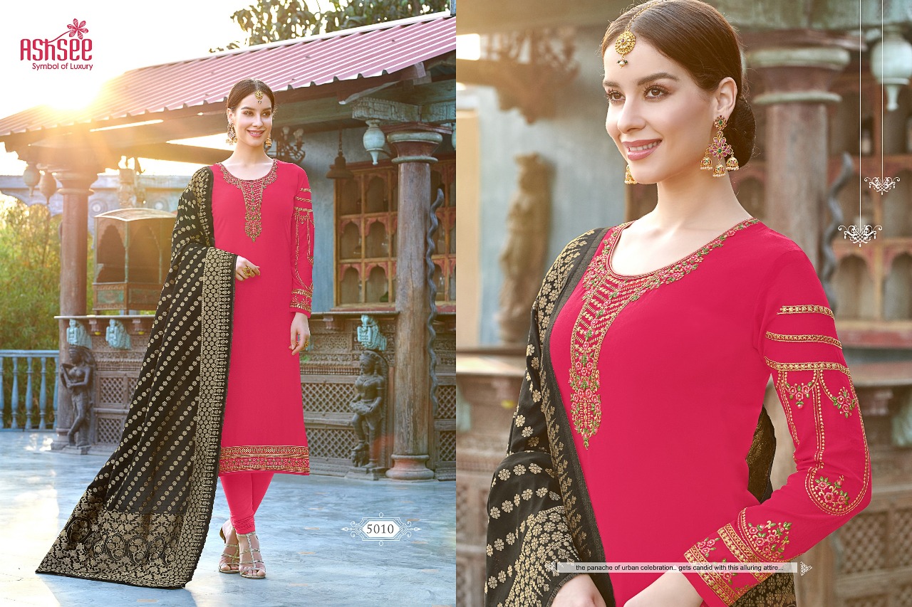 Banaras By Ashsee 5006 To 5011 Series Designer Wedding Collection Beautiful Stylish Fancy Colorful Party Wear & Occasional Wear Faux Georgette With Work Dresses At Wholesale Price