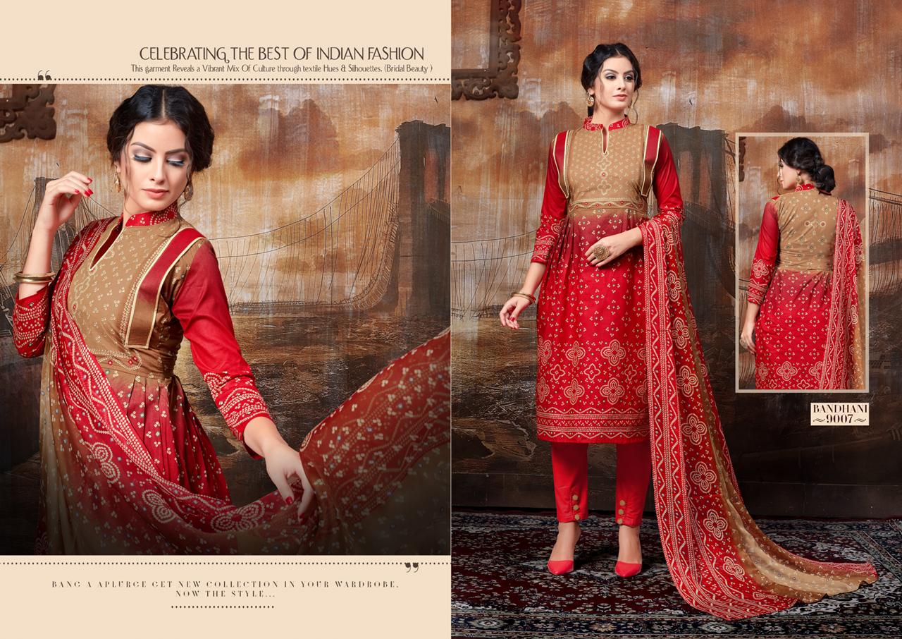 Bandhani Vol-9 By Ritu International 9001 To 9010 Series Designer Festive Suits Collection Beautiful Stylish Fancy Colorful Party Wear & Occasional Wear Pure Cambric Printed Dresses At Wholesale Price