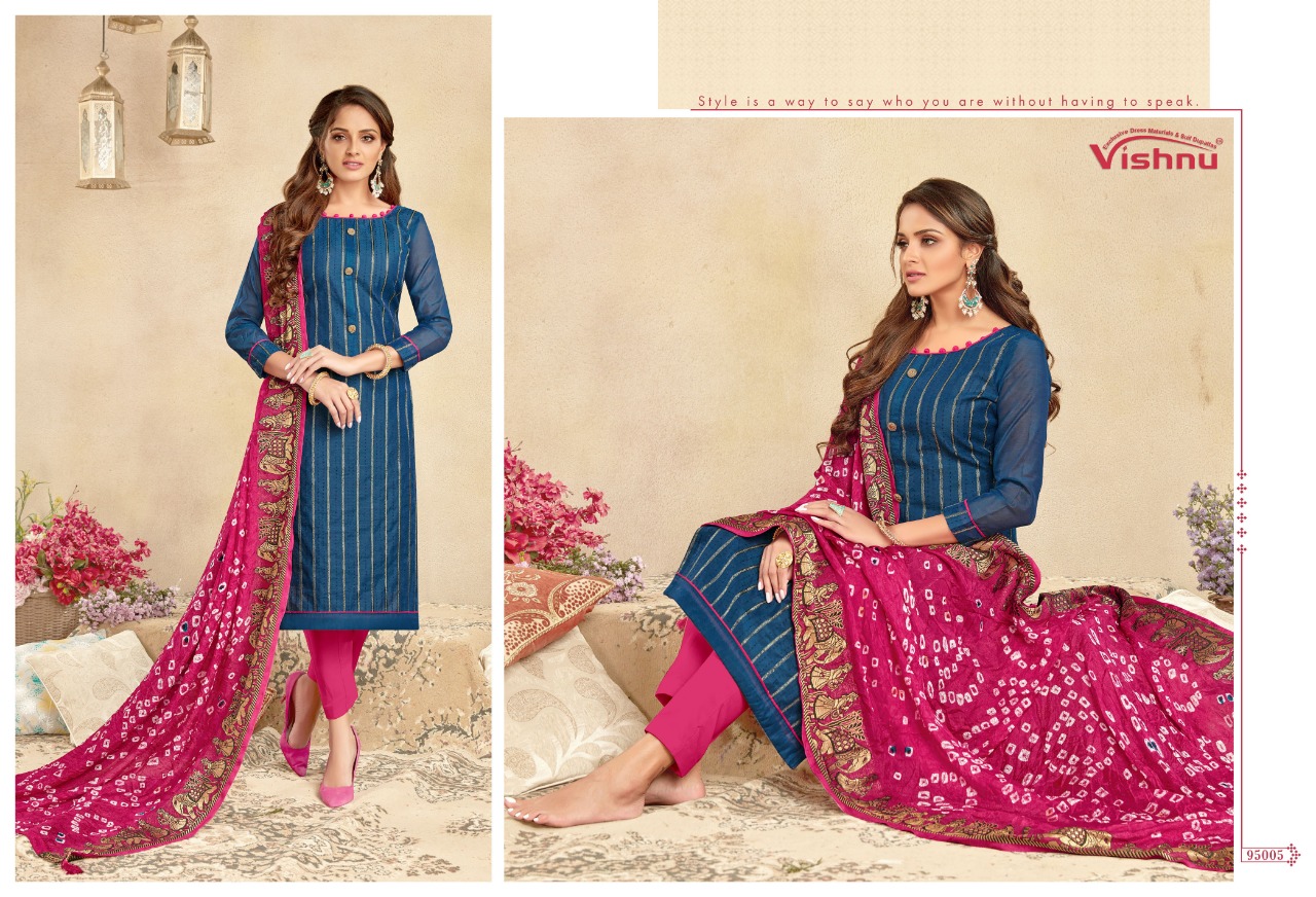 Bandhej By Vishnu 95001 To 95010 Series Designer Suits Beautiful Fancy Colorful Stylish Party Wear & Ethnic Wear Modal Chanderi Dresses At Wholesale Price