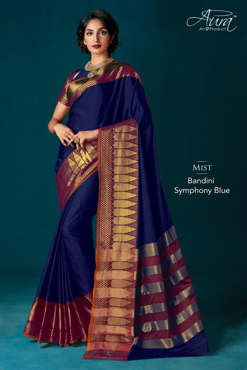 Bandini By Aura 01 To 09 Series Indian Traditional Wear Collection Beautiful Stylish Fancy Colorful Party Wear & Occasional Wear Cotton Silk Sarees At Wholesale Price