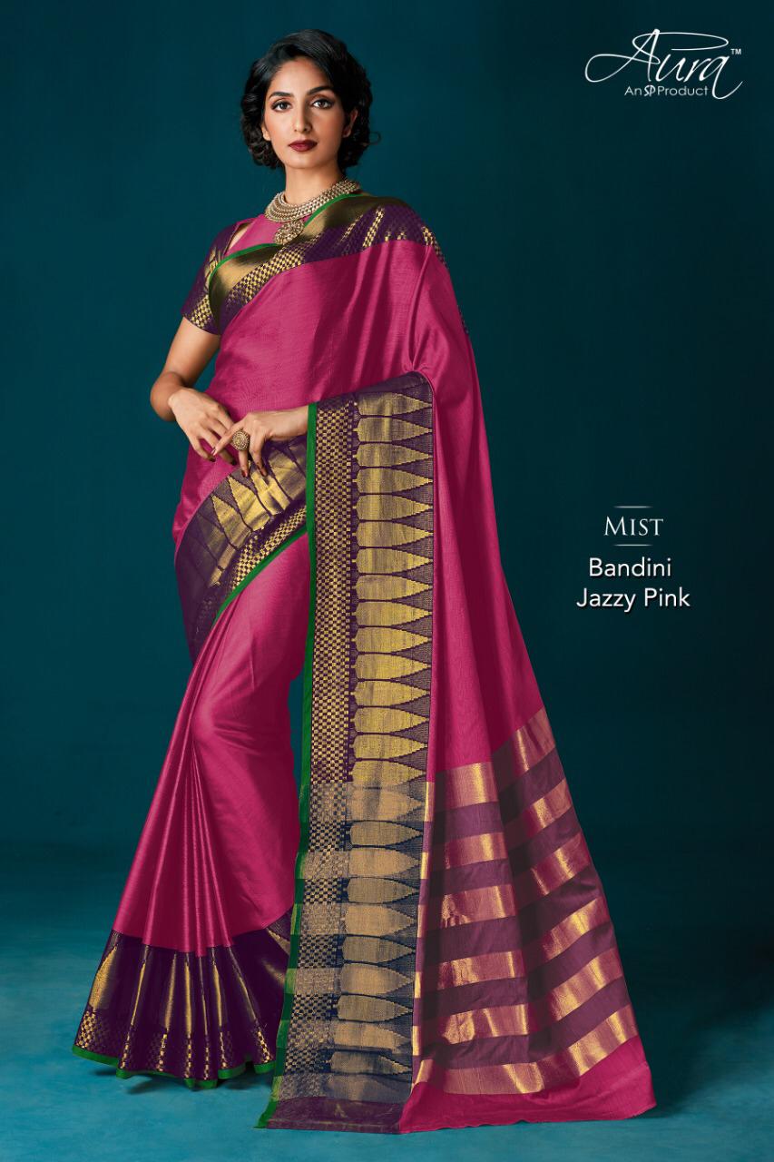 Bandini By Aura 01 To 09 Series Indian Traditional Wear Collection Beautiful Stylish Fancy Colorful Party Wear & Occasional Wear Cotton Silk Sarees At Wholesale Price