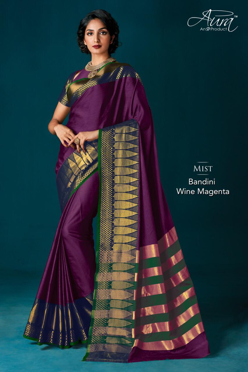 Bandini By Aura 01 To 09 Series Indian Traditional Wear Collection Beautiful Stylish Fancy Colorful Party Wear & Occasional Wear Cotton Silk Sarees At Wholesale Price
