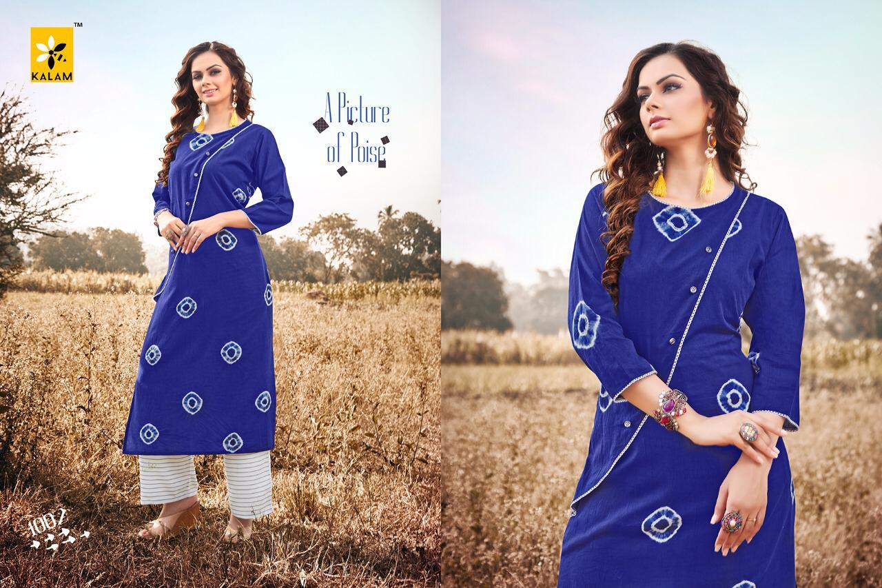 Banno By Kalam 1001 To 1008 Series Beautiful Colorful Stylish Fancy Casual Wear & Ethnic Wear & Ready To Wear Pure Cotton Bandhani Kurtis At Wholesale Price