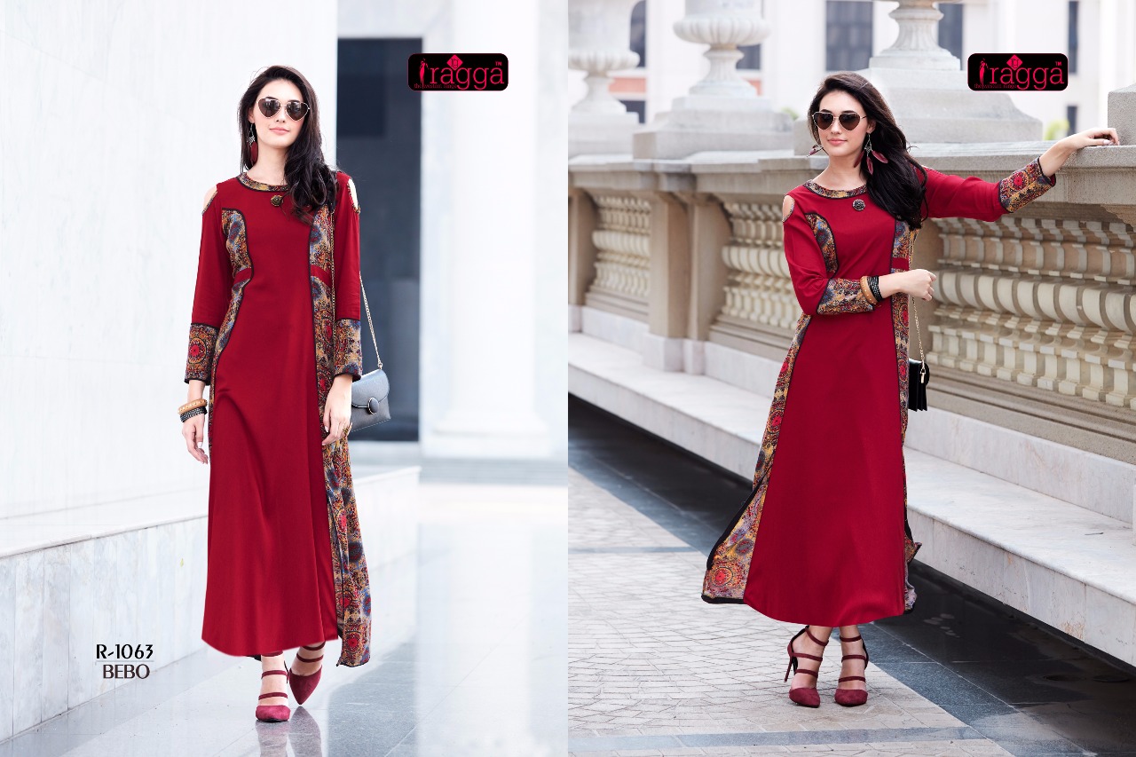 Bebo By Ragga 1058 To 1065 Series Designer Beautiful Colorful Stylish Fancy Casual Wear & Ethnic Wear & Ready To Wear Rayon Printed Kurtis At Wholesale Price