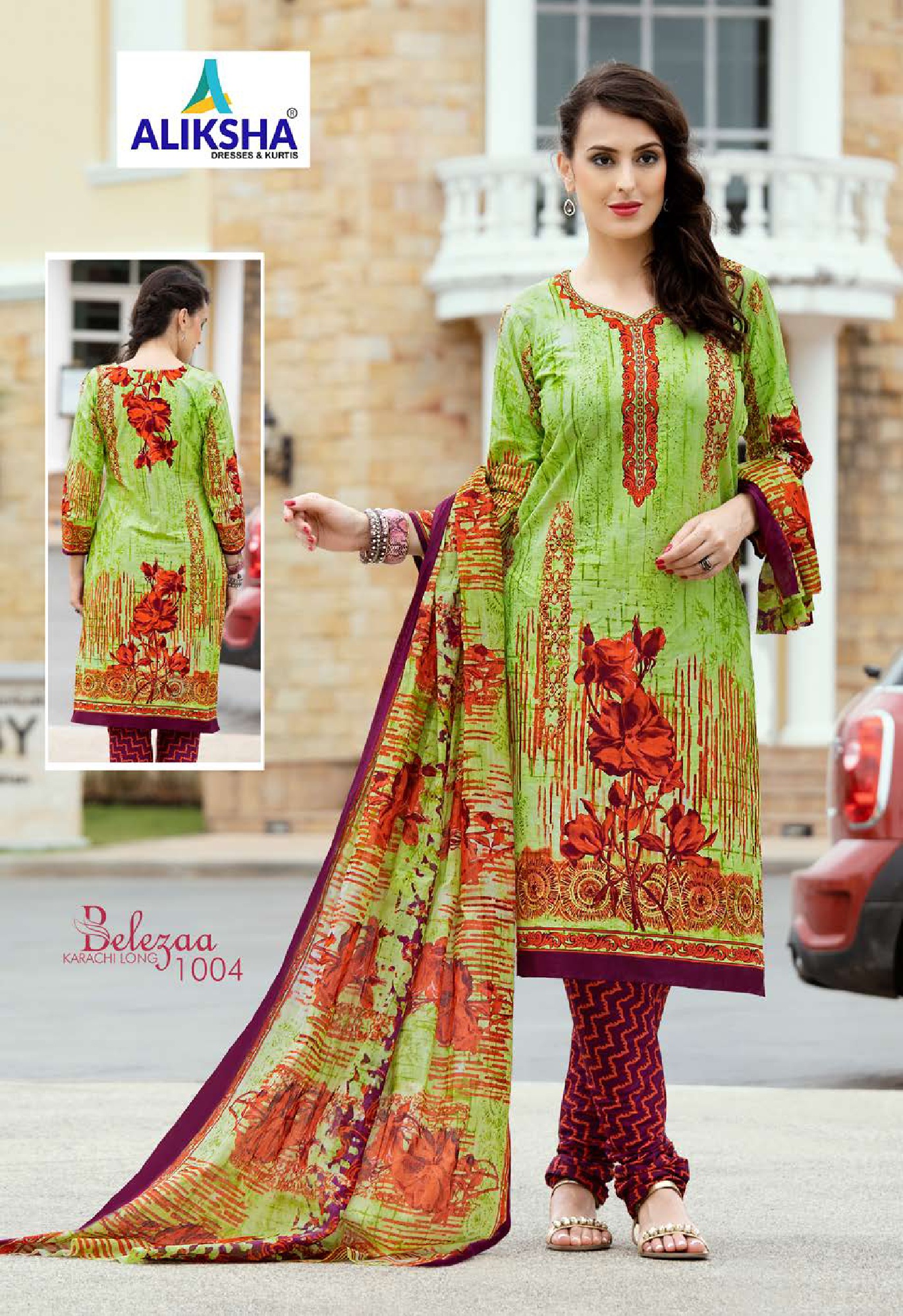 Belezaa Karachi Vol-1 By Aliksha 1001 To 1010 Series Beautiful Suits Stylish Fancy Colorful Party Wear & Ethnic Wear Cotton Printed Dresses At Wholesale Price