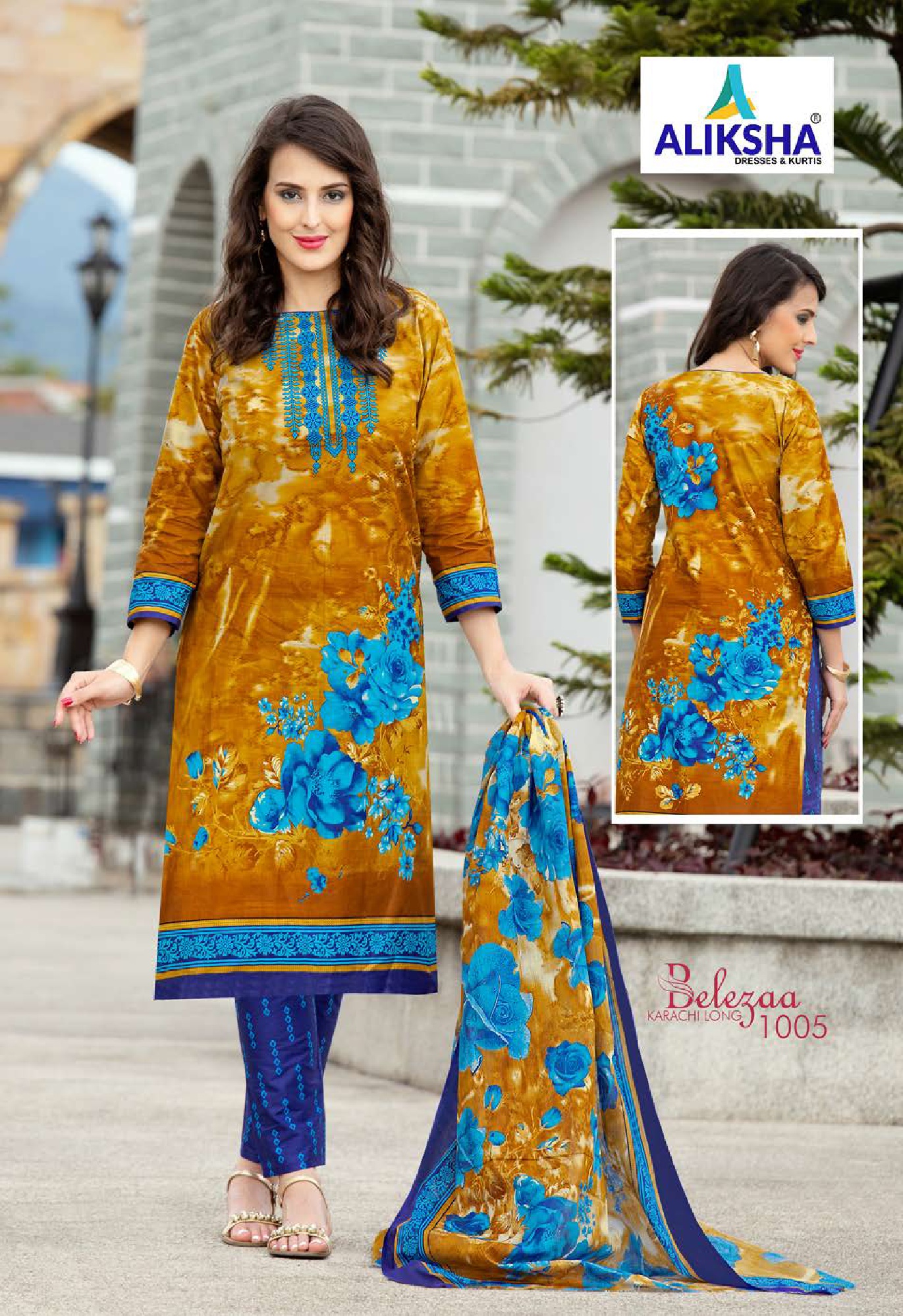 Belezaa Karachi Vol-1 By Aliksha 1001 To 1010 Series Beautiful Suits Stylish Fancy Colorful Party Wear & Ethnic Wear Cotton Printed Dresses At Wholesale Price