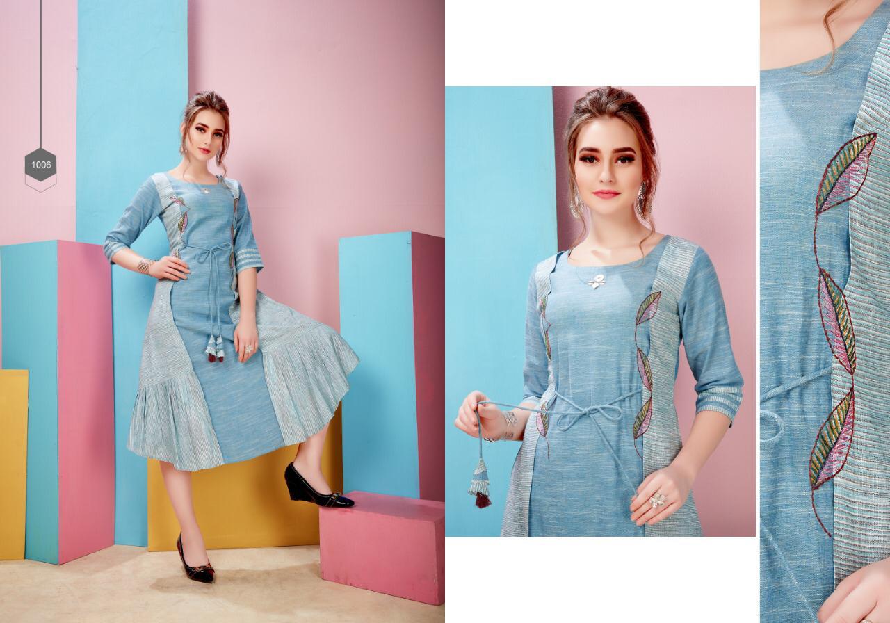 Beliza By Kaamiri 1001 To 1008 Series Beautiful Stylish Colorful Fancy Party Wear & Ethnic Wear & Ready To Wear Hand Woven South Cotton Kurtis At Wholesale Price