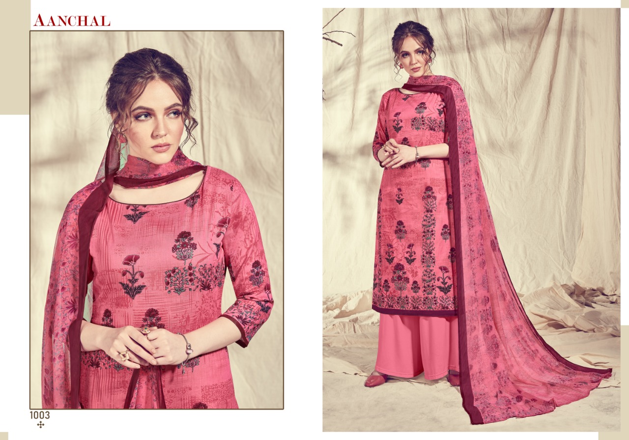 Bella By Aanchal Creation 1001 To 1008 Series Beautiful Stylish Designer Printed And Embroidered Party Wear Occasional Wear Cambric Cotton Printed Dresses At Wholesale Price