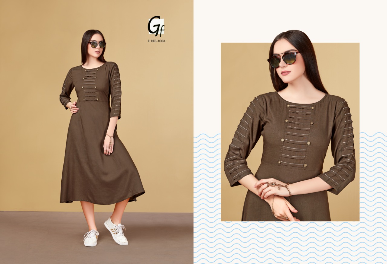 Bella By Ganesh Fashion 1001 To 1006 Series Beautiful Stylish Fancy Colorful Casual Wear & Ethnic Wear & Ready To Wear Rayon Printed Kurtis At Wholesale Price