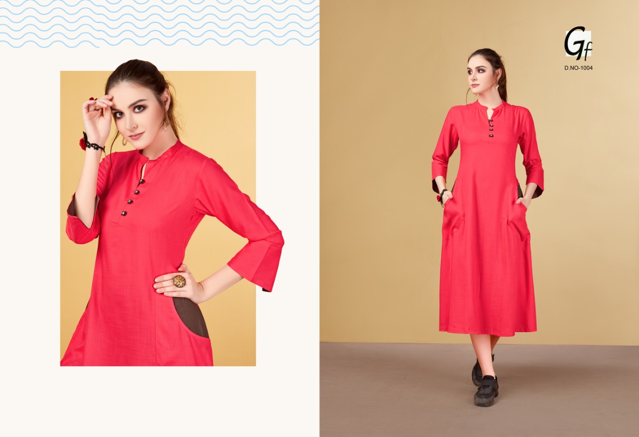 Bella By Ganesh Fashion 1001 To 1006 Series Beautiful Stylish Fancy Colorful Casual Wear & Ethnic Wear & Ready To Wear Rayon Printed Kurtis At Wholesale Price