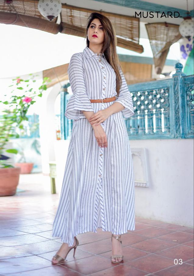 Bells & Belts Nx By Mustard 02 To 05 Series Designer Stylish Fancy Colorful Beautiful Party Wear & Casual & Ethnic Wear Collection Rayon Kurtis With Belts At Wholesale Price