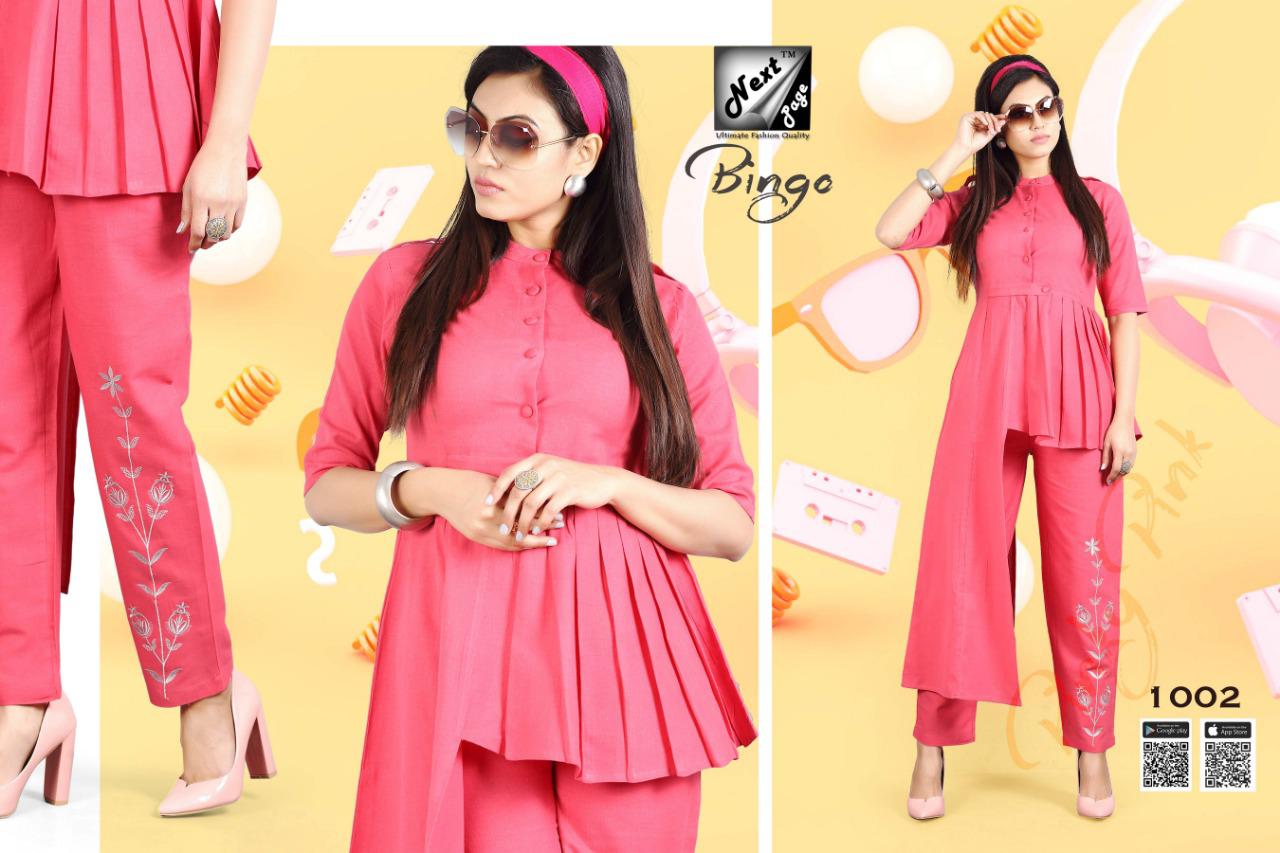 Bingo Vol-2 By Next Page 1001 To 1010 Series Beautiful Colorful Stylish Fancy Casual Wear & Ethnic Wear & Ready To Wear Heavy Cotton Kurtis With Pants At Wholesale Price