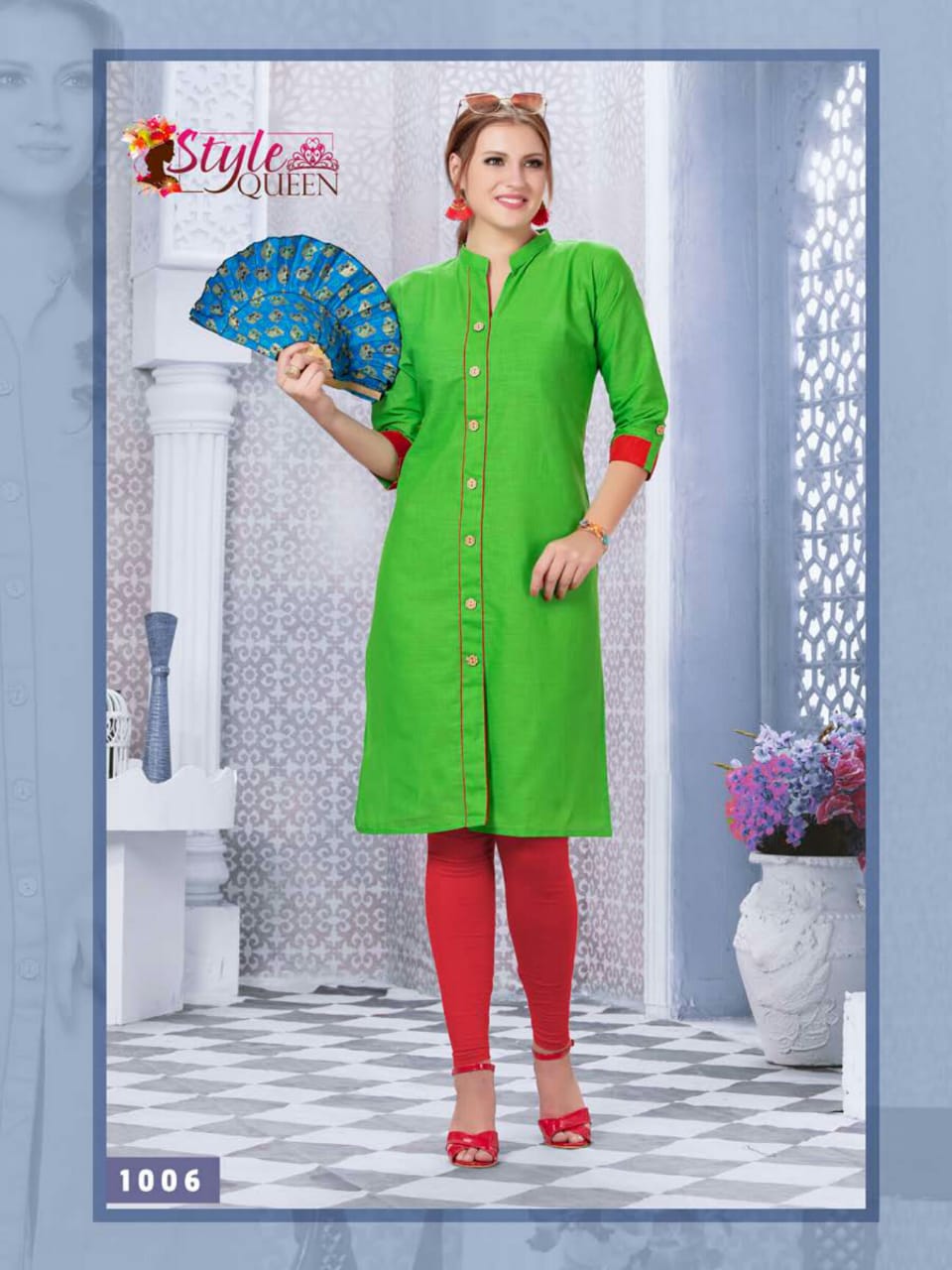 Bilinkk By Style Queen 1001 To 1010 Series Beautiful Stylish Colorful Fancy Party Wear & Ethnic Wear & Ready To Wear Heavy Cotton Slub Kurtis At Wholesale Price