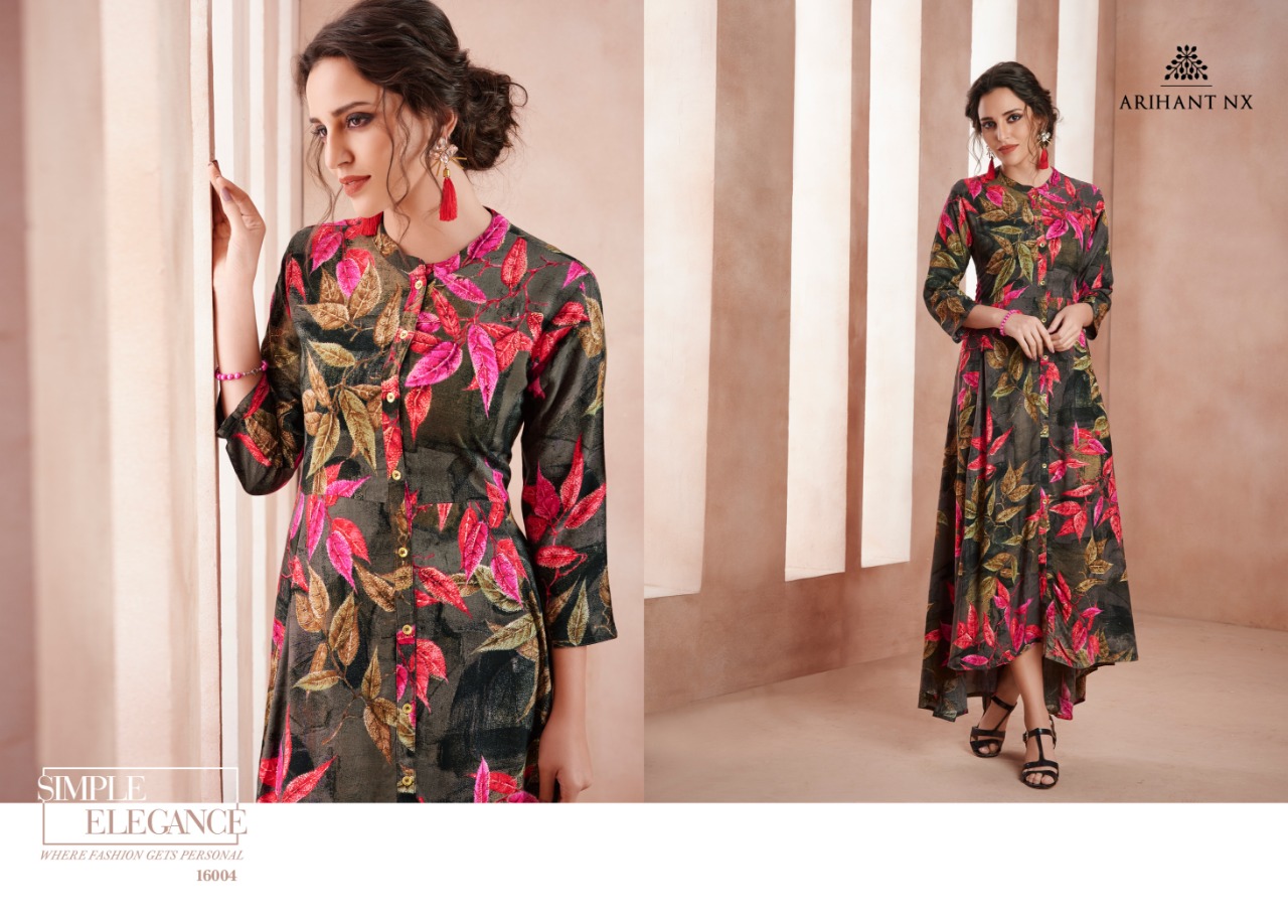 Bliss By Arihant Designer 6001 To 6005 Series Beautiful Colorful Stylish Fancy Casual Wear & Ethnic Wear & Ready To Wear Heavy Rayon Printed Kurtis At Wholesale Price